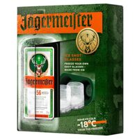 Set Lichior Jägermeister, 0.7 L + 2 pahare