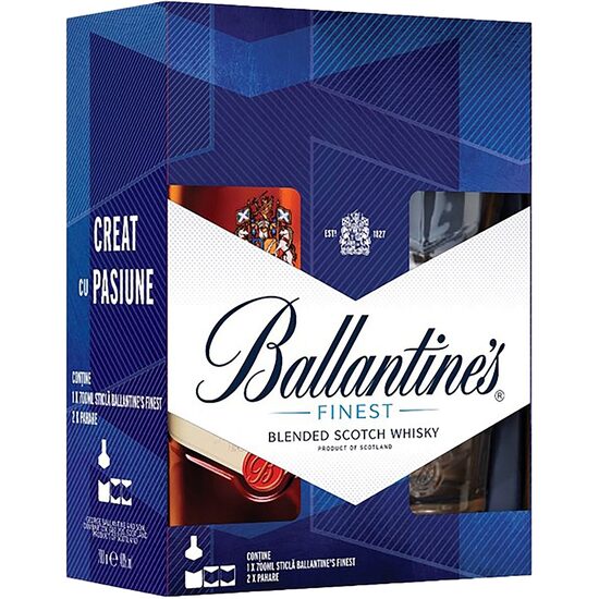 Set Whisky Ballantine’s, 0.7 L + 2 pahare