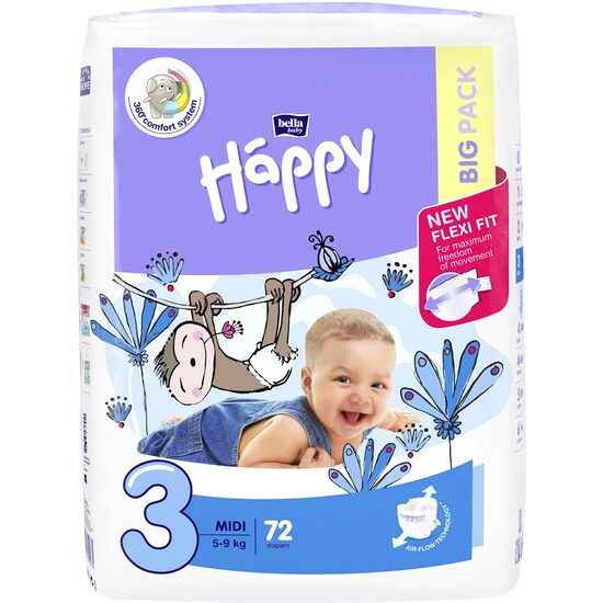 Scutece Bella Baby Happy Midi Nr.3, 72 bucăți
