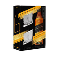 Set Whisky Johnnie Walker Black Label, 0.7 L + 2 pahare