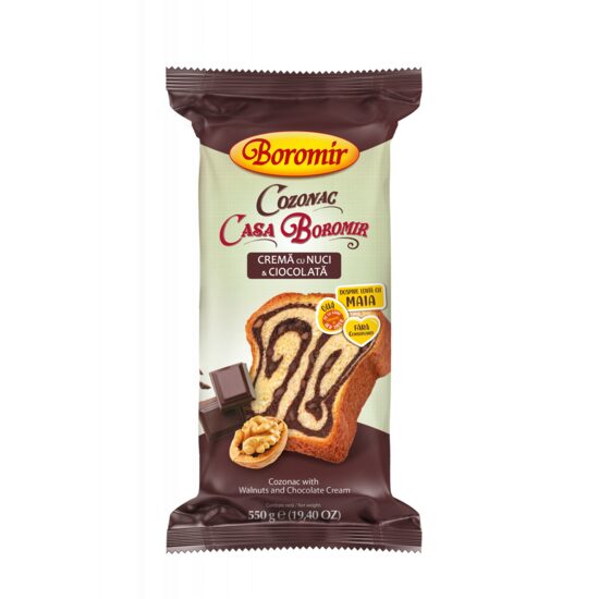 Cozonac Boromir Casa Nuci & Ciocolată, 550 g