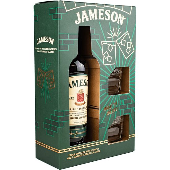 Set cadou Whisky Jameson, 0,7 L + 2 pahare