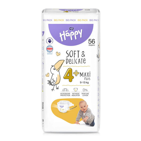 Scutece Bella Baby Happy Maxi Plus Nr.4+, 56 bucăți
