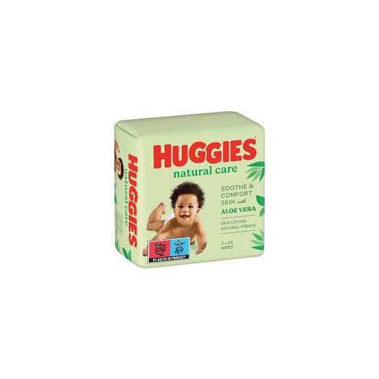 Șervețele umede Huggies Natural Care Triplo, 3x56 bucăți (168 bucăți)