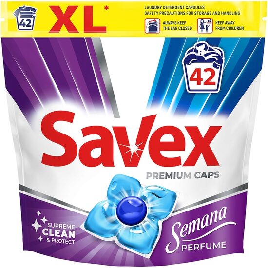 Capsule deterget rufe Savex, parfum floral  „Semana”, 42 spălări