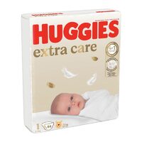 Scutece Huggies Extra Care Mega, mărimea 1 (2-5 kg), 84 bucăți