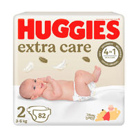 Scutece Huggies Extra Care Mega, mărimea 2 (4-6 kg), 82 bucăți