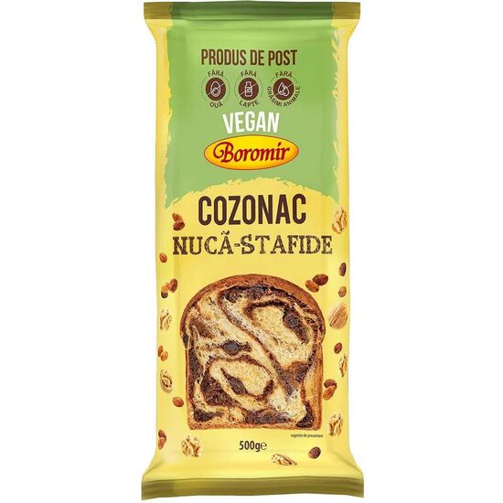 Cozonac vegan Boromir Nucă & Stafide, 500 g