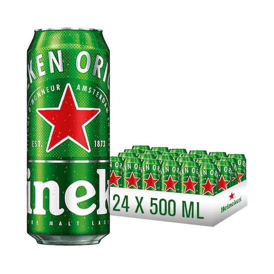 24 x Bere blondă Heineken, doză, 0.5 L