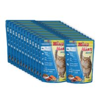 24 x Hrană umedă Miau Miau, Somon în sos, 100 g