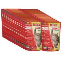 24 x Hrană umedă Miau Miau, Vită în sos, 100 g