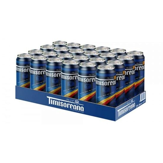 24 x Bere Timișoreana, doză, 0.5 L