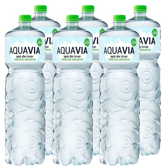 6 x Apă plată Aquavia Natural Alcalină, 2 L