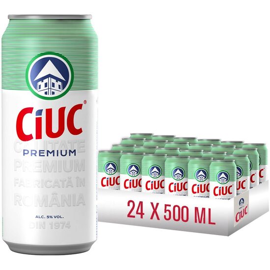 24 x Bere Ciuc Premium, doză, 0.5 L