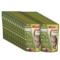 24 x Hrană umedă Miau Miau cu rață, 100 g