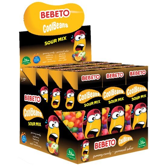 12 x Jeleu Bebeto Cool Beans, Sour Mix, 30 g