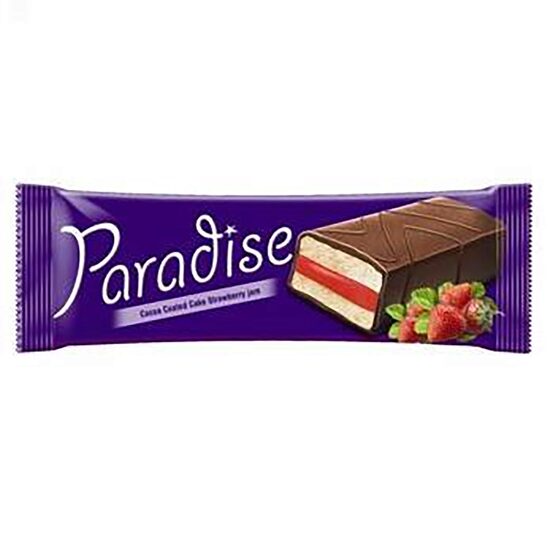 24 x Prăjitură Paradise glazurată cu căpșuni, 25 g