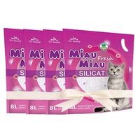 4 x Așternut silicat Miau Miau, 8 L