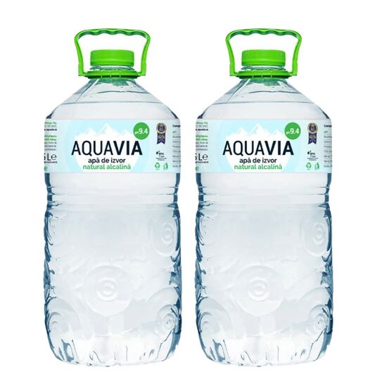 2 x Apă plată Aquavia Natural Alcalină, 5 L