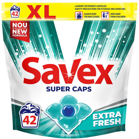 Detergent rufe capsule Savex Caps Extra Fresh, 42 capsule