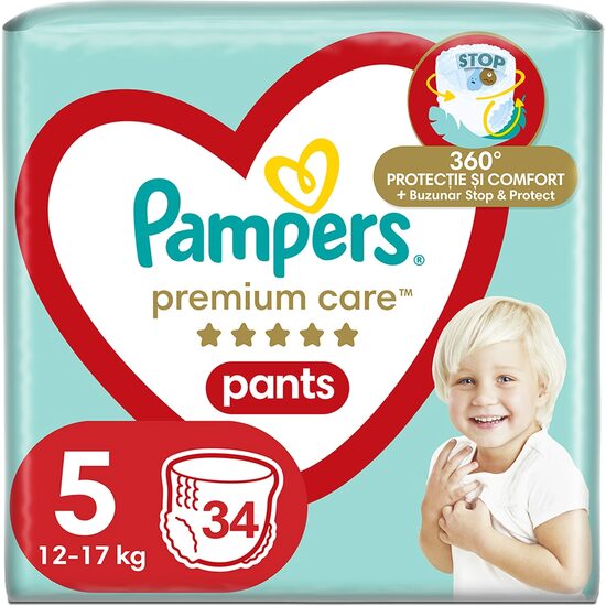 Scutece Pampers Premium Pants, Nr.5 , 34 bucăți