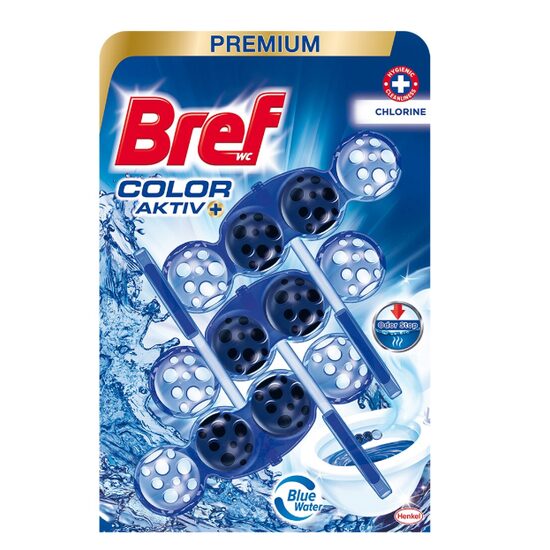 Odorizant toaletă Bref Blue Aktiv, Chlorine, 3×50 g