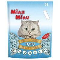 Așternut tofu pentru pisici Miau Miau, Baby Powder, 6 L