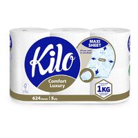 Hârtie Igienică Kilo Albă, 5 Straturi, 6 Role
