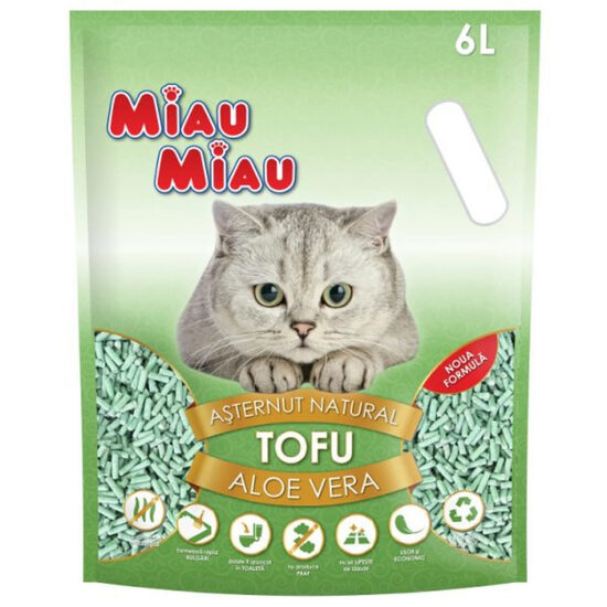 Așternut tofu Miau Miau Aloe Vera, 6L