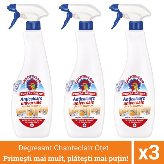 3 x Degresant universal Chanteclair, cu oțet, spray, 625ml