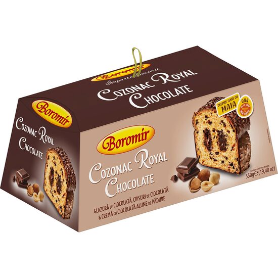 Cozonac Boromir Royal, Ciocolată, 550 g