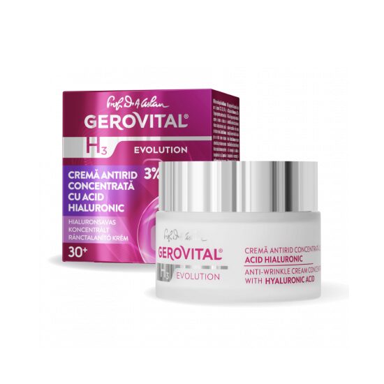 Cremă Anti-Rid Gerovital, concentrată, cu acid hialuronic, 50ml
