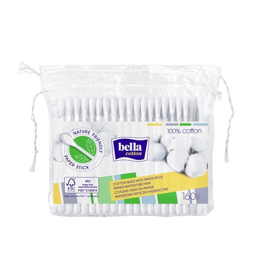 Bețișoare igienice Bella, 160 bucăți, pungă