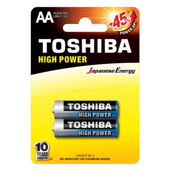 Baterii alcaline Toshiba High Power AA R06, 2 bucăți/set