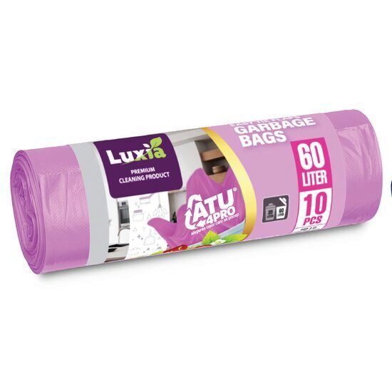 Saci menajeri Luxia 60L, 10 bucăți, cu parfum de căpșuni