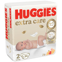Scutece Huggies Extra Care Nr.2, 24 bucăți, 3–6 kg