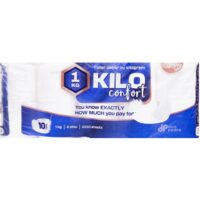 Hârtie Igienică Kilo Albă, 2 Straturi, 10 Role