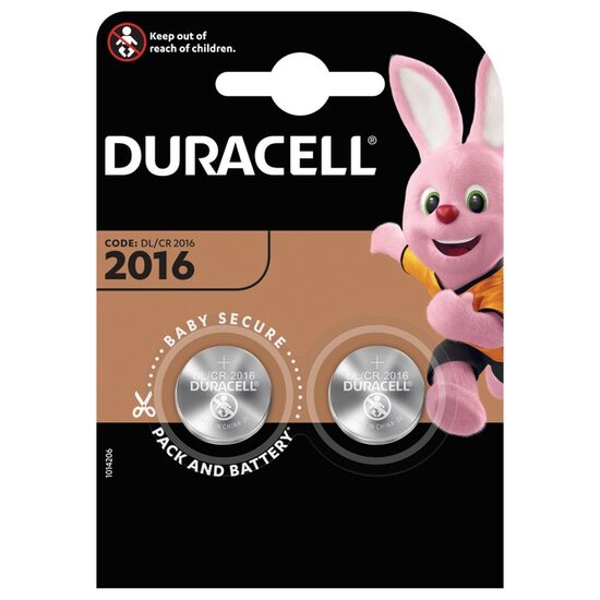 Baterii litiu Duracell CR2016, 3 V, set 2 bucăți