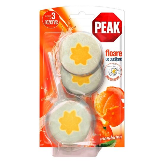 Odorizant WC Peak Floare, Mandarină, pachet 3x45g