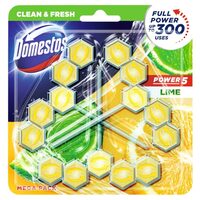 Odorizant toaletă Domestos Power 5, Lime, 3 x 55g