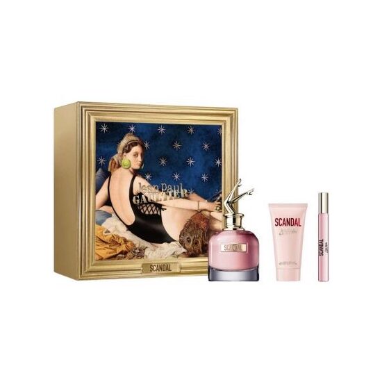 Set Cadou Jean Paul Gaultier Scandal (Apă de Parfum 80 ml + Loțiune de Corp 75 ml + Mini Apă de Parfum 25 ml)