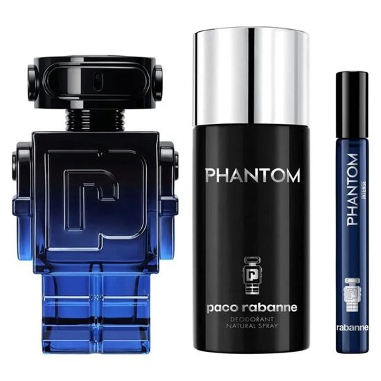 Set Cadou Paco Rabanne Phantom Intense (Apă de Toaletă 100 ml + Deodorant Spray 150 ml + Mini Apă de Parfum 10 ml)