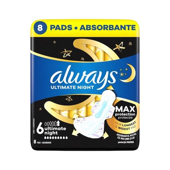 Absorbante Always Ultra Night, Pachet Duo, Mărimea 6