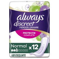 Absorbante Always pentru Incontinență, Normal Nr.3, 12 bucăți/set