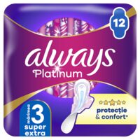 Absorbante Always Platinum Night, Pachet Duo, Mărimea 3, 12 bucăți