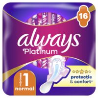 Absorbante Always Platinum Normal, Pachet Duo, Mărimea 1, 16 bucăți