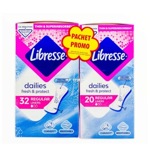 Protej-Slip Libresse Normal, Pachet 32 bucăți/set + 20 bucăți/set