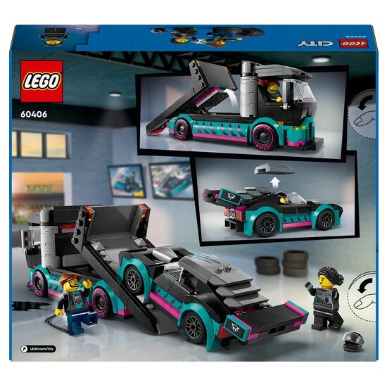 LEGO City – Mașină de Curse + Camion Transport