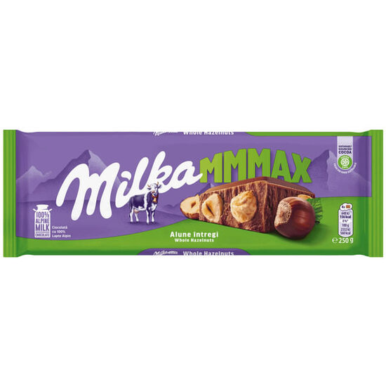 Ciocolată Milka cu alune întregi – 250 g
