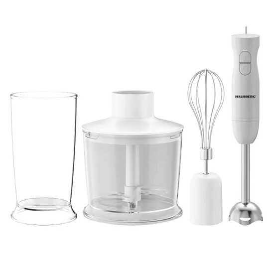 Blender 3in1 HAUSBERG HB7701, 500W, 2 viteze, lame inox, pahar 700ml, tocător 500ml
